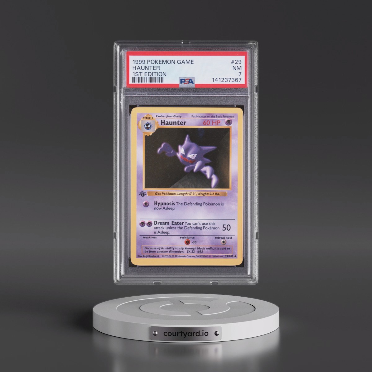 1999 Pokémon Game #29 Haunter - 1st Edition (PSA 7 NM)