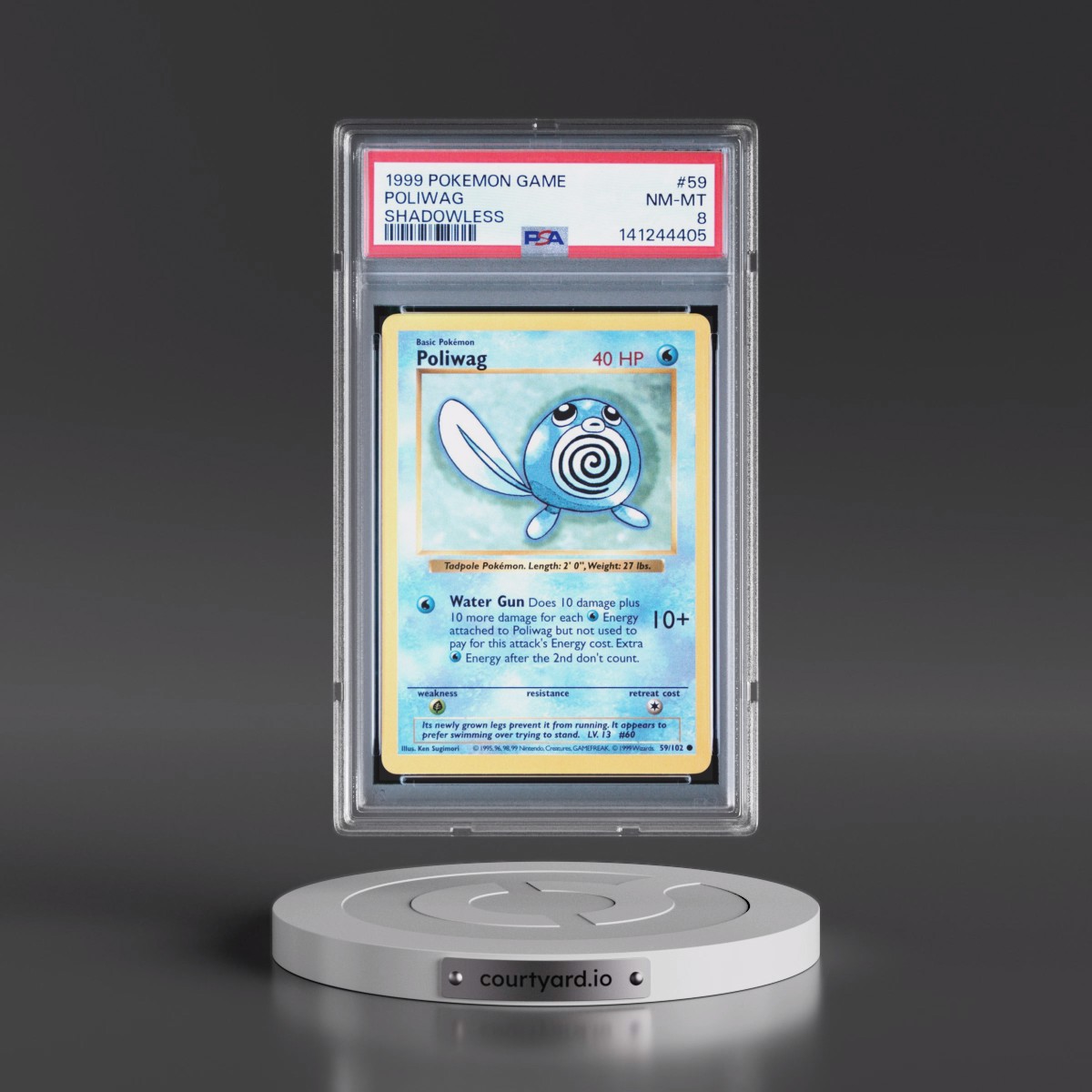 1999 Pokémon Game #59 Poliwag - Shadowless (PSA 8 NM-MT)