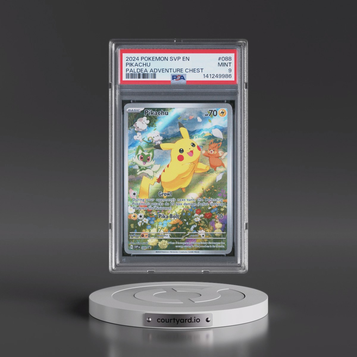 2024 Pokémon Svp EN-SV Black Star Promo #088 Pikachu - Paldea Adventure Chest (PSA 9 MINT)