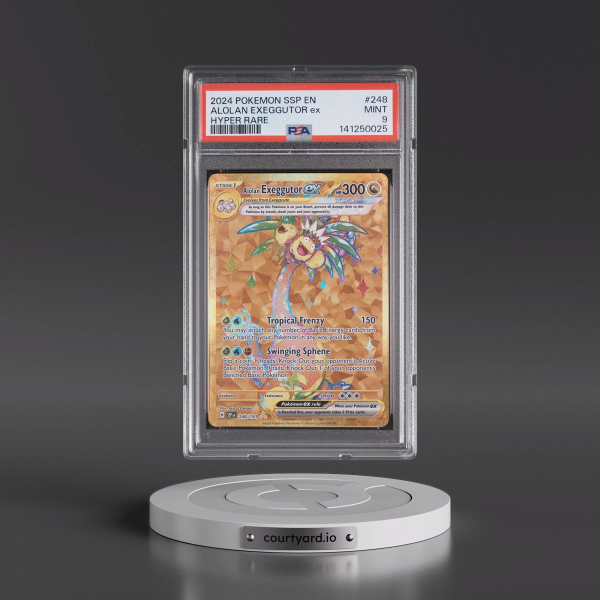 2024 Pokémon Ssp EN-Surging Sparks #248 Alolan Exeggutor EX - Holo Hyper Rare (PSA 9 MINT)