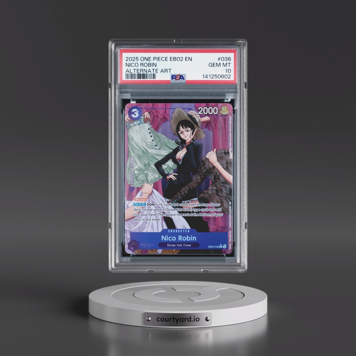 2025 One Piece EB02-Extra Booster -Anime 25th Collection #036 Nico Robin - Alternate Art (PSA 10 GEM MINT)