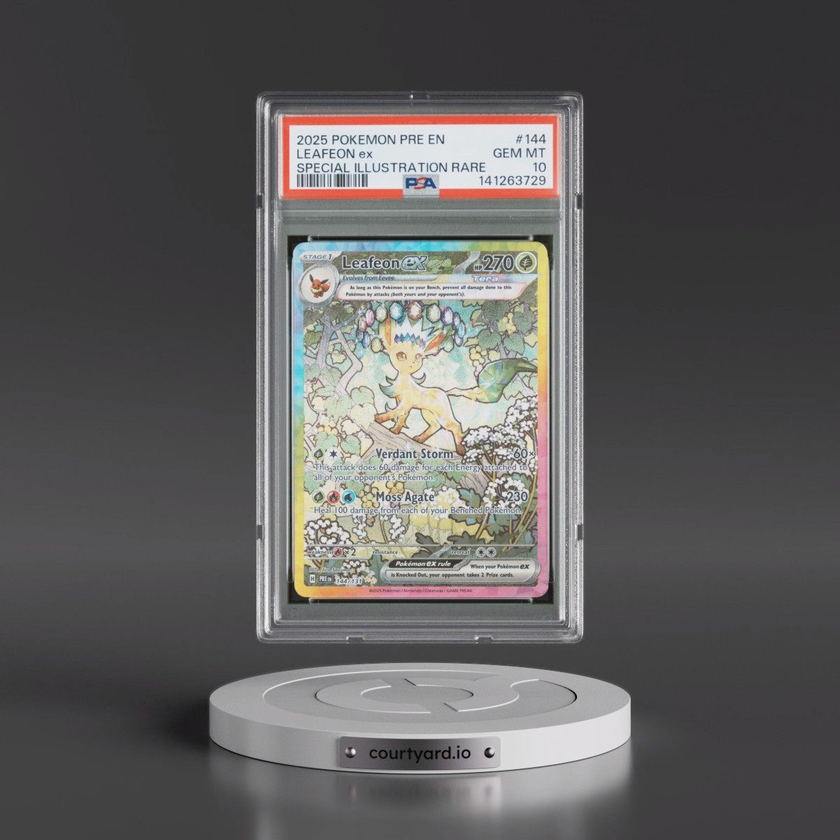 2025 Pokémon Pre EN-Prismatic Evolutions #144 Leafeon EX - Holo Special Illustration Rare (PSA 10 GEM MINT)