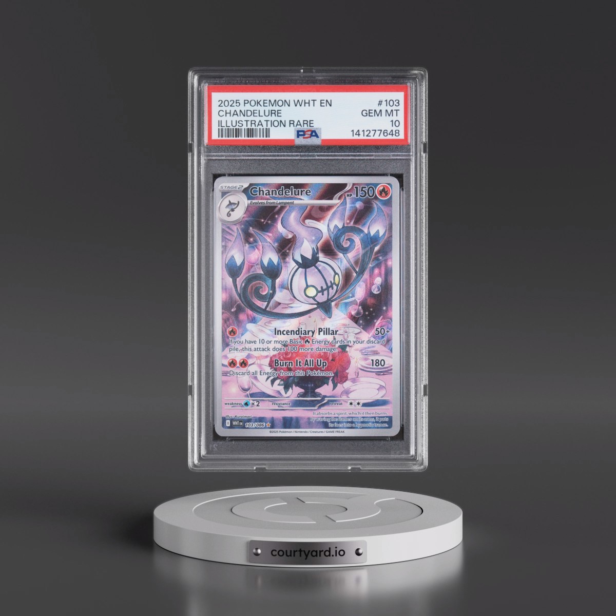 2025 Pokémon Wht EN-White Flare #103 Chandelure - Illustration Rare (PSA 10 GEM MINT)