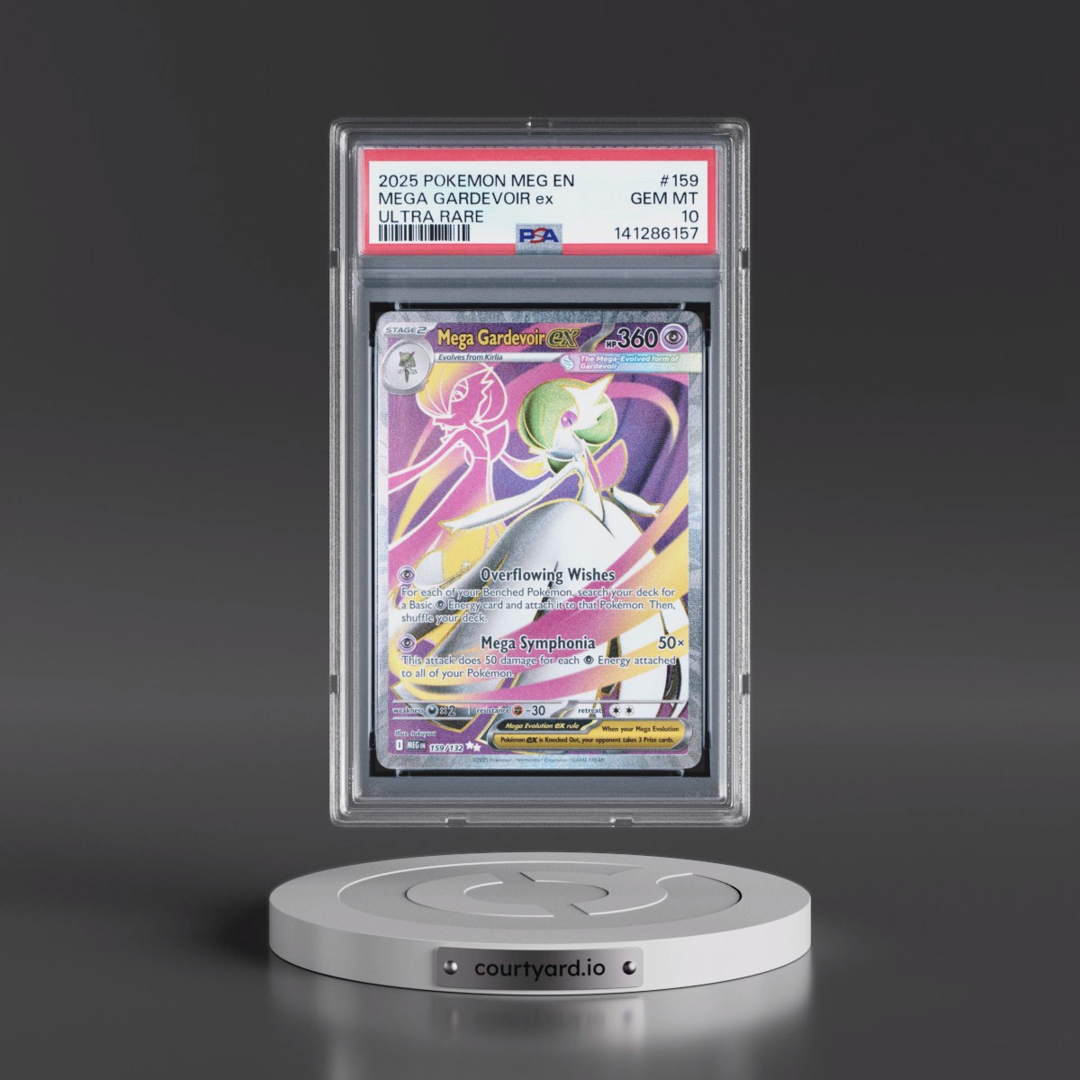 2025 Pokémon Meg EN-Mega Evolution #159 Mega Gardevoir EX - Holo Ultra Rare (PSA 10 GEM MINT)