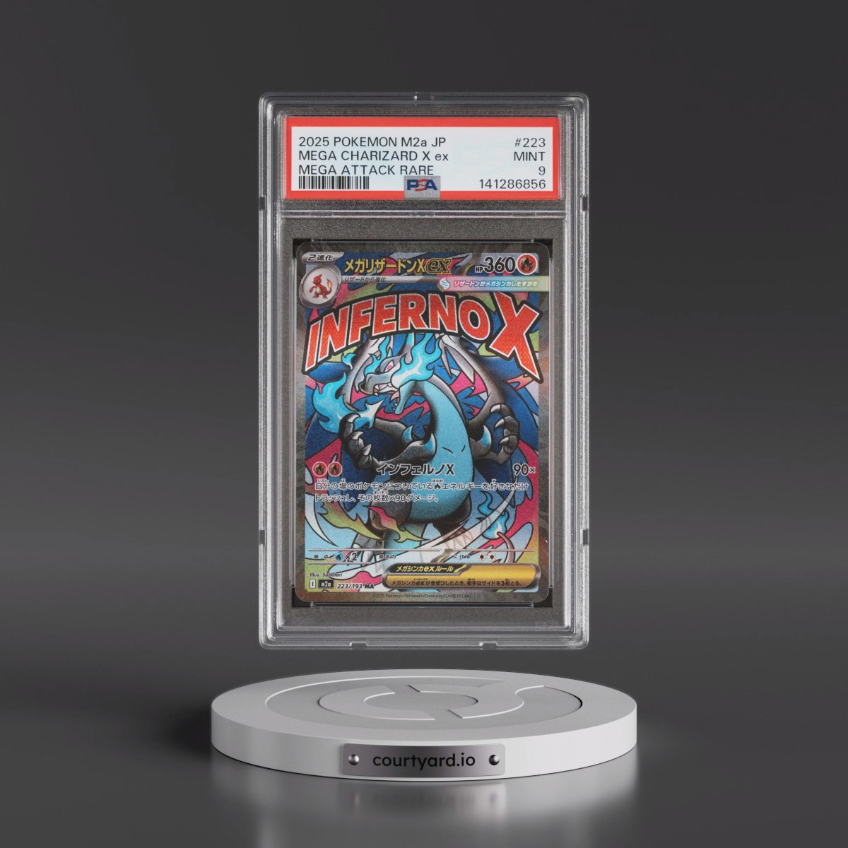 2025 Pokémon M2a-Mega Dream EX #223 Mega Charizard X EX - Holo Mega Attack Rare (PSA 9 MINT)