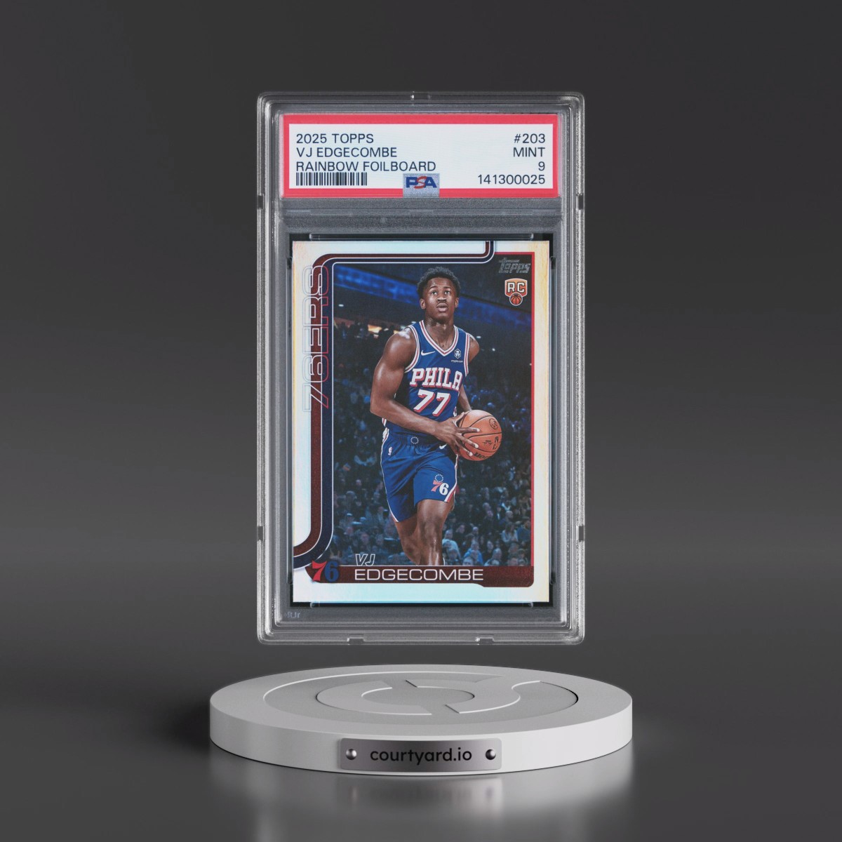 2025 Topps #203 VJ Edgecombe - Rainbow Foilboard (PSA 9 MINT)