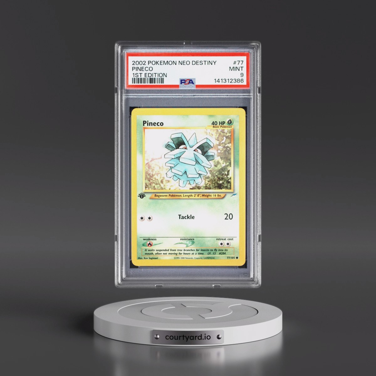 2002 Pokémon Neo Destiny #77 Pineco - 1st Edition (PSA 9 MINT)