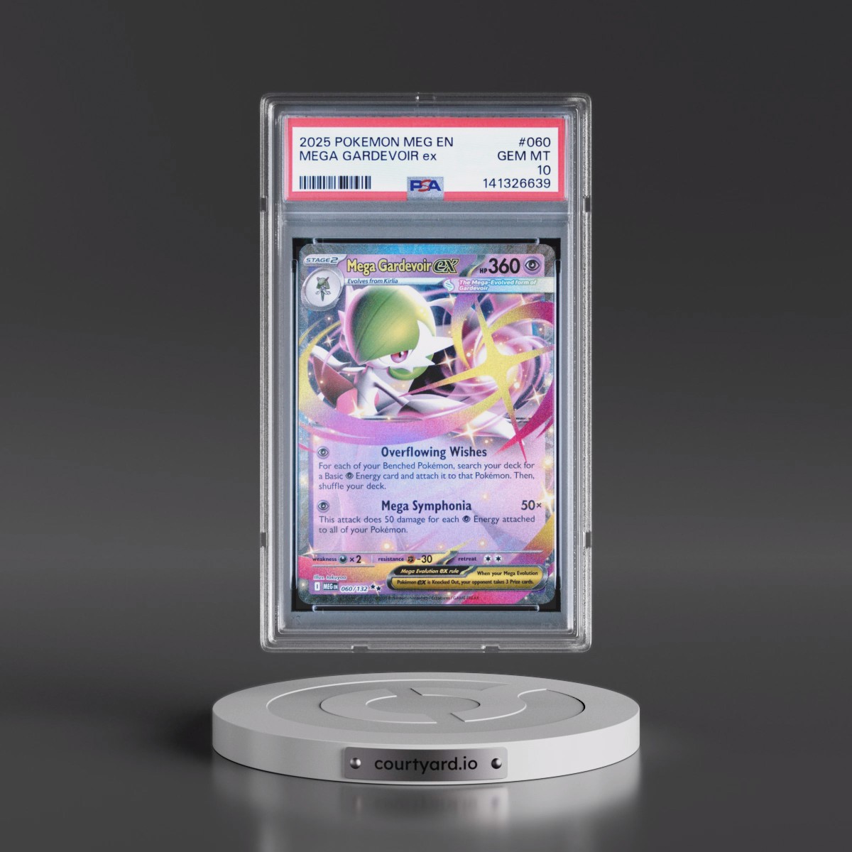 2025 Pokémon Meg EN-Mega Evolution #060 Mega Gardevoir EX - Holo (PSA 10 GEM MINT)