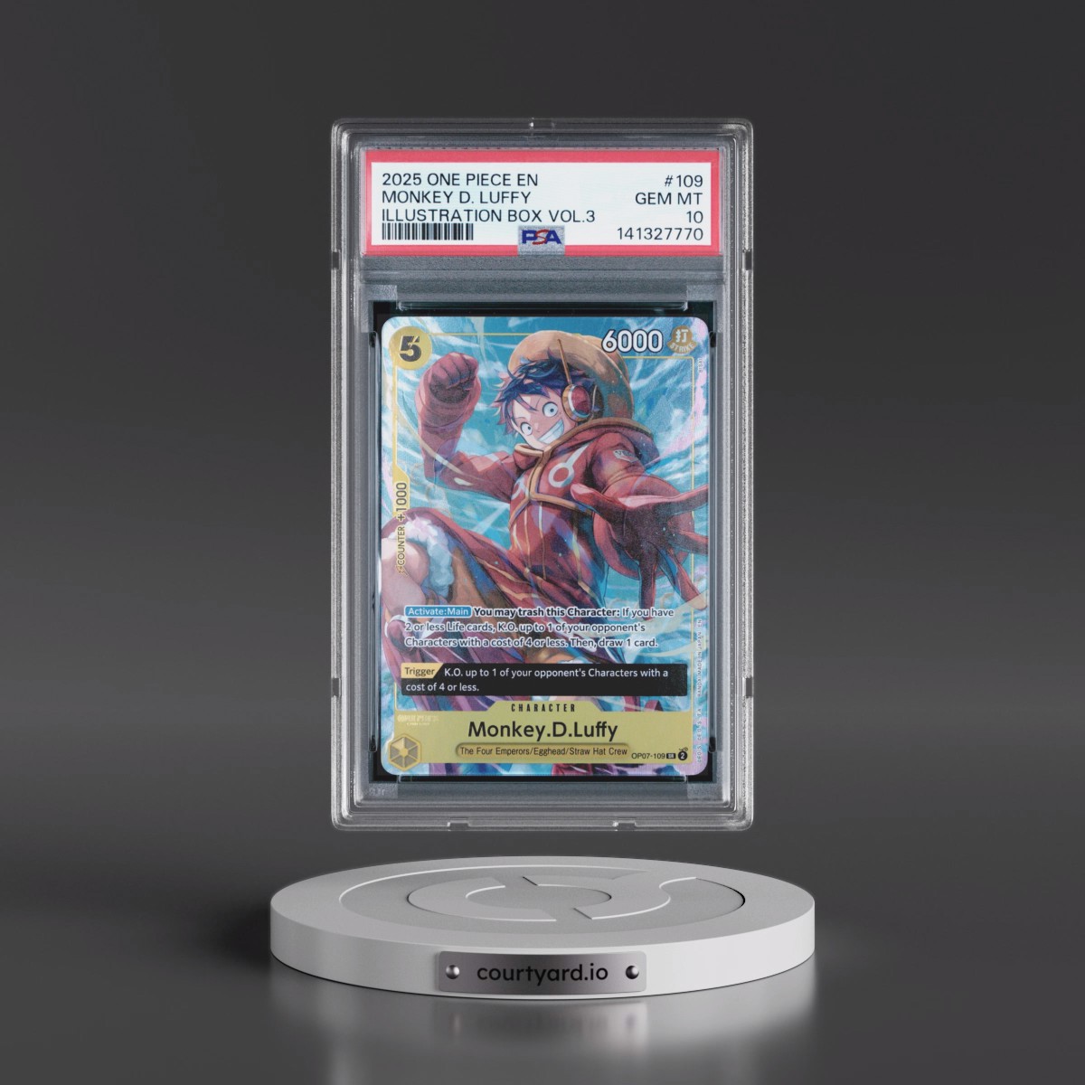 2025 One Piece Promos #109 Monkey D. Luffy - Illustration Box Vol.3 (PSA 10 GEM MINT)