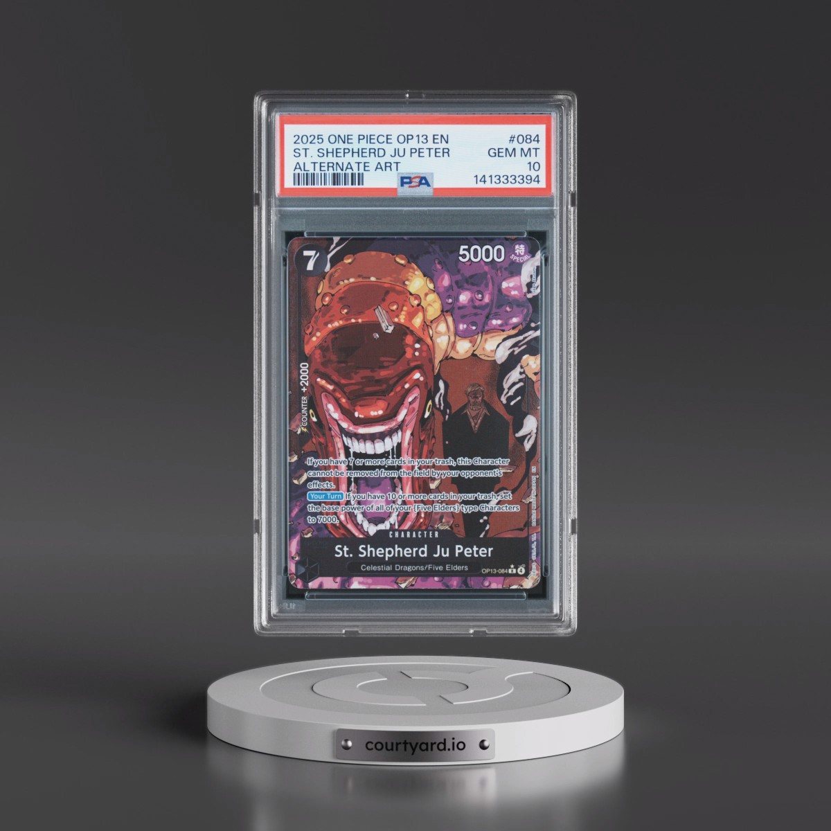 2025 One Piece OP13-Carrying on His Will #084 St. Shepherd JU Peter - Alternate Art (PSA 10 GEM MINT)