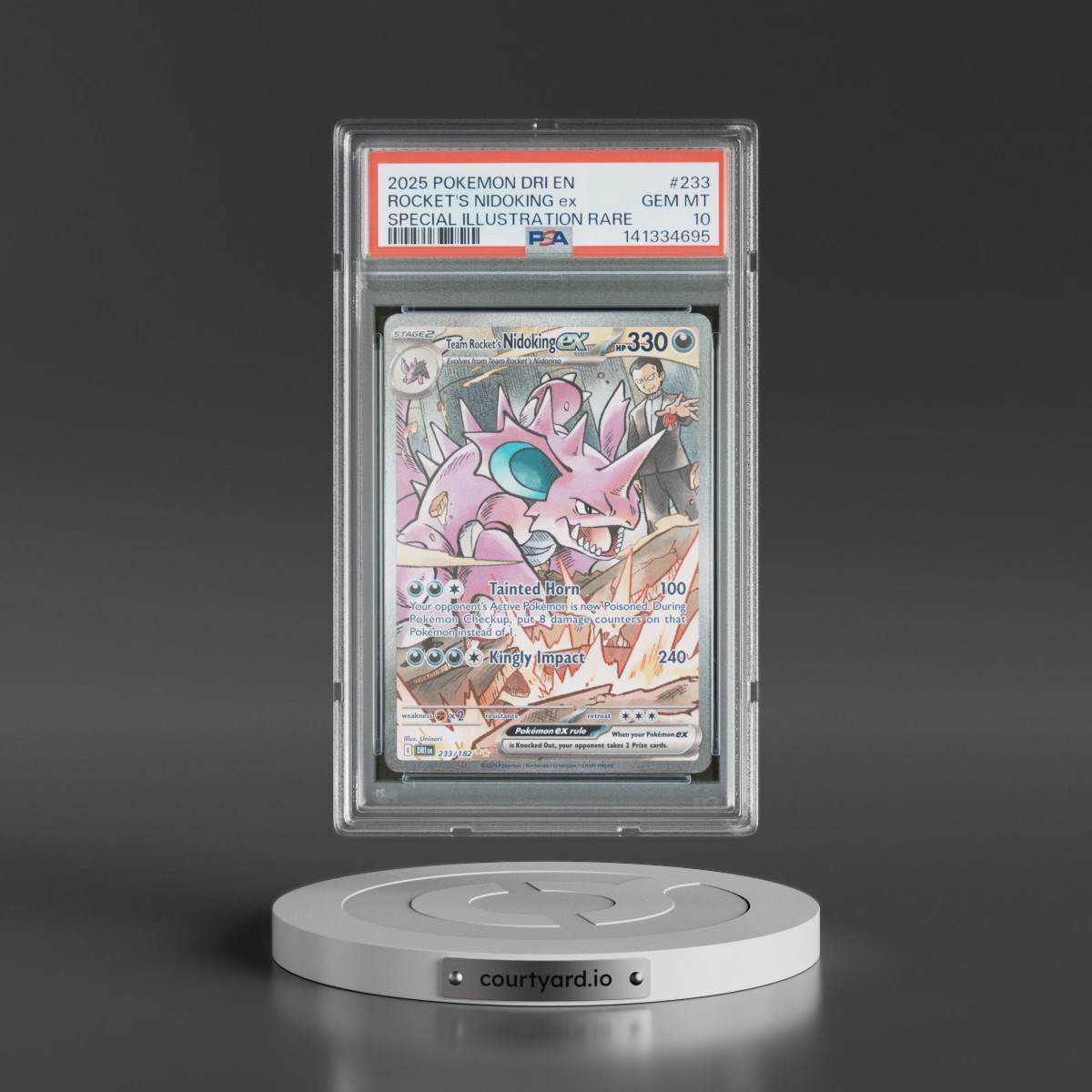 2025 Pokémon Dri EN-Destined Rivals #233 Team Rocket's Nidoking EX - Holo Special Illustration Rare (PSA 10 GEM MINT)