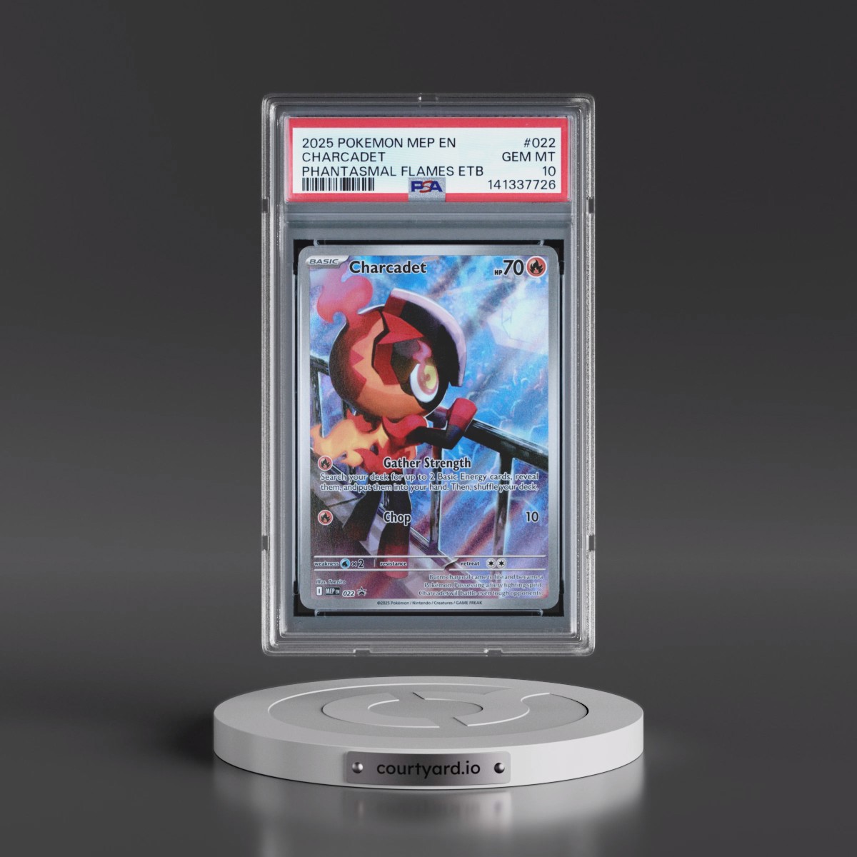 2025 Pokémon Mep EN-Me Black Star Promo #022 Charcadet - Phantasmal Flames Elite Trainer Box (PSA 10 GEM MINT)