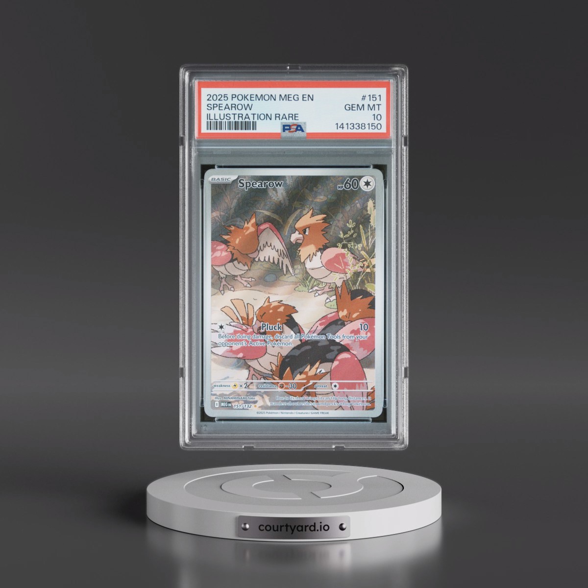 2025 Pokémon Meg EN-Mega Evolution #151 Spearow - Illustration Rare (PSA 10 GEM MINT)