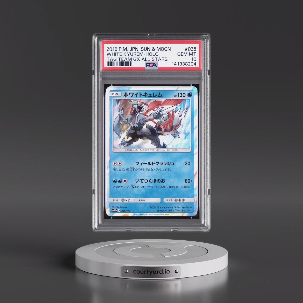 2019 Pokémon Sun & Moon Tag Team GX All Stars #035 White Kyurem - Holo (PSA 10 GEM MINT)