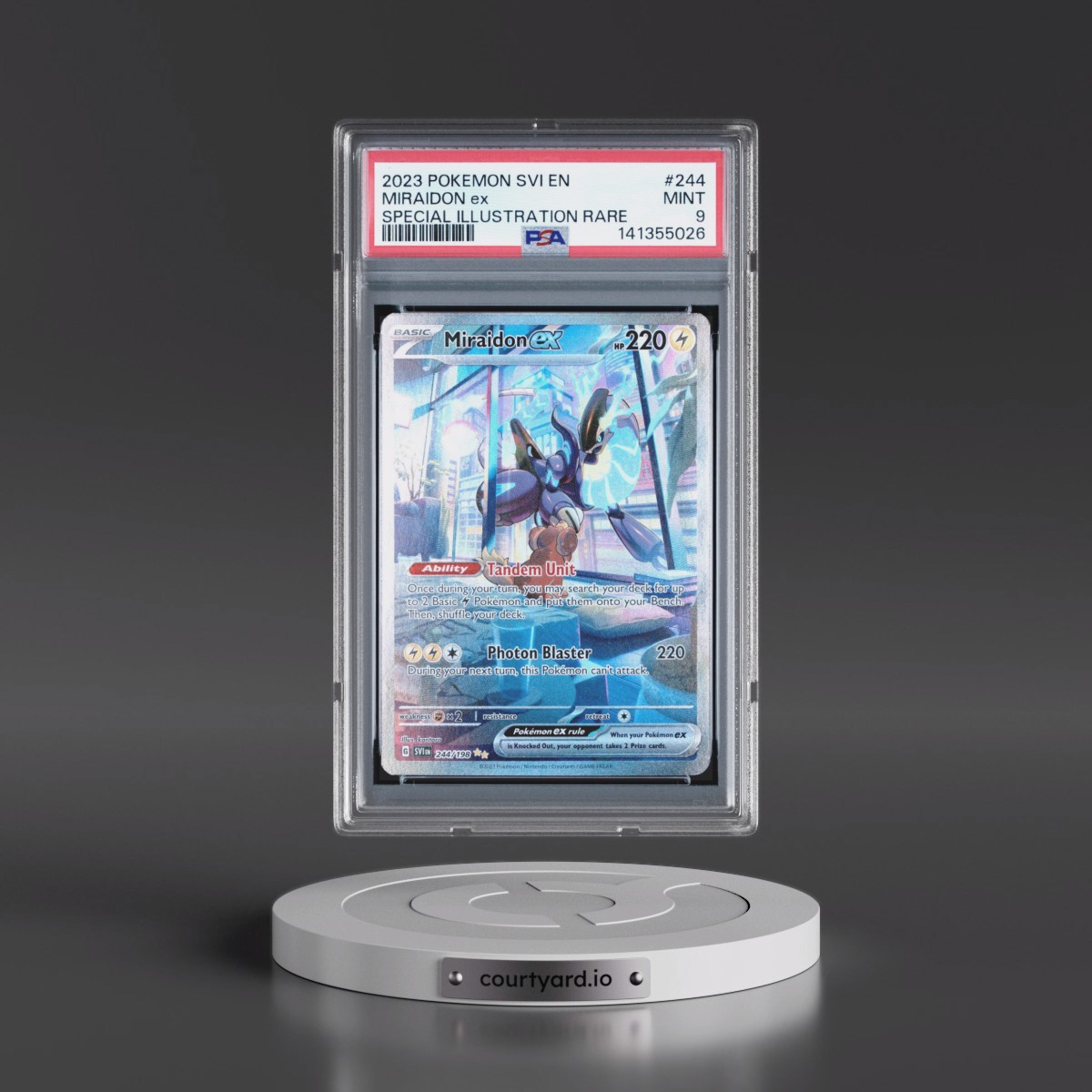 2023 Pokémon Svi EN-Scarlet & Violet #244 Miraidon EX - Holo Special Illustration Rare (PSA 9 MINT)