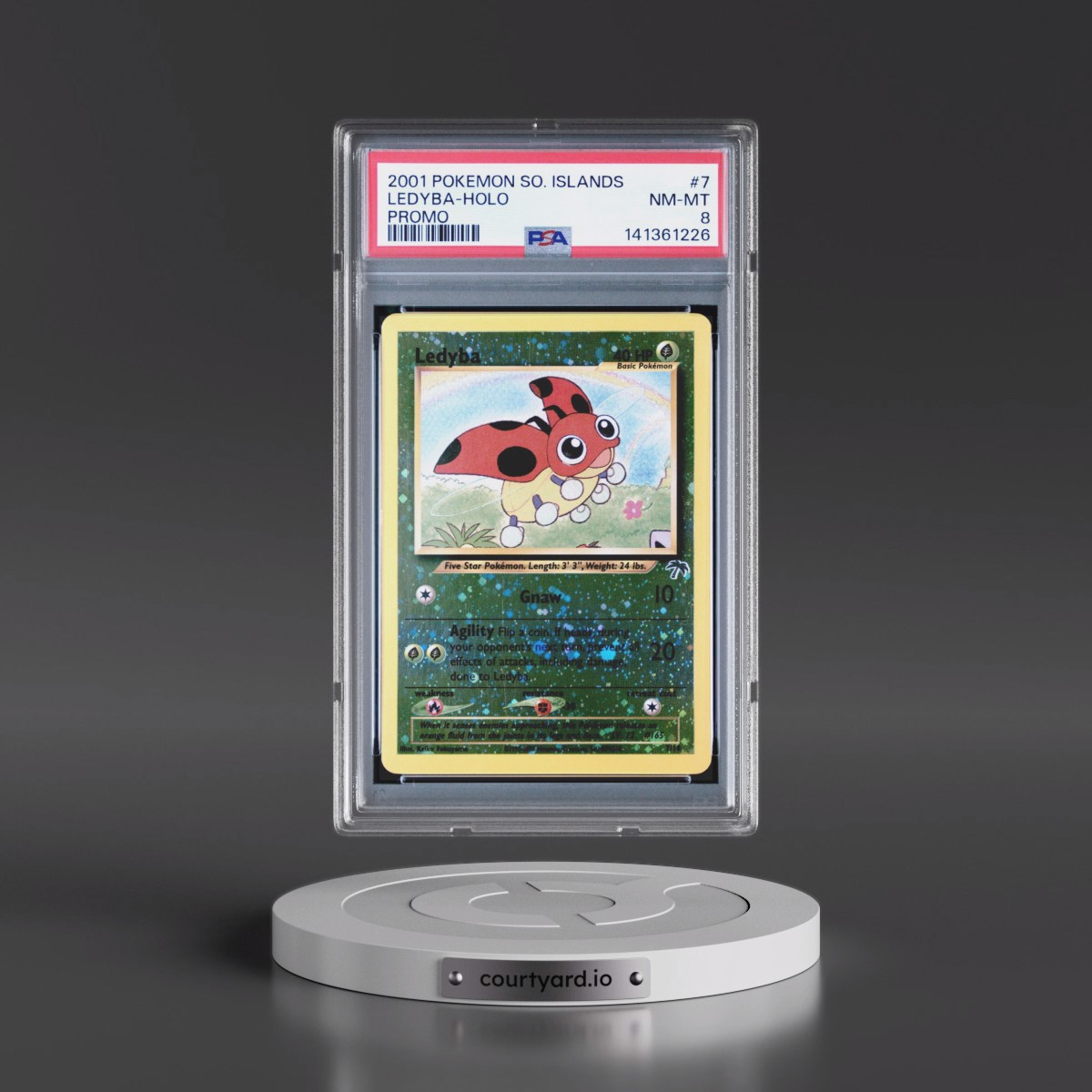 2001 Pokémon Southern Islands Promo #7 Ledyba - Holo (PSA 8 NM-MT)