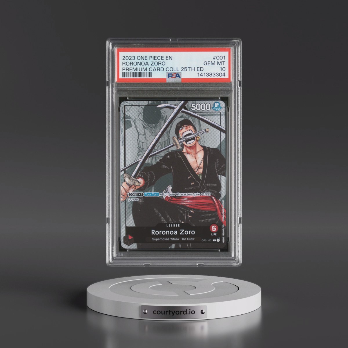 2023 One Piece Premium Bandai Premium Card Collection 25th Edition #001 Roronoa Zoro (PSA 10 GEM MINT)