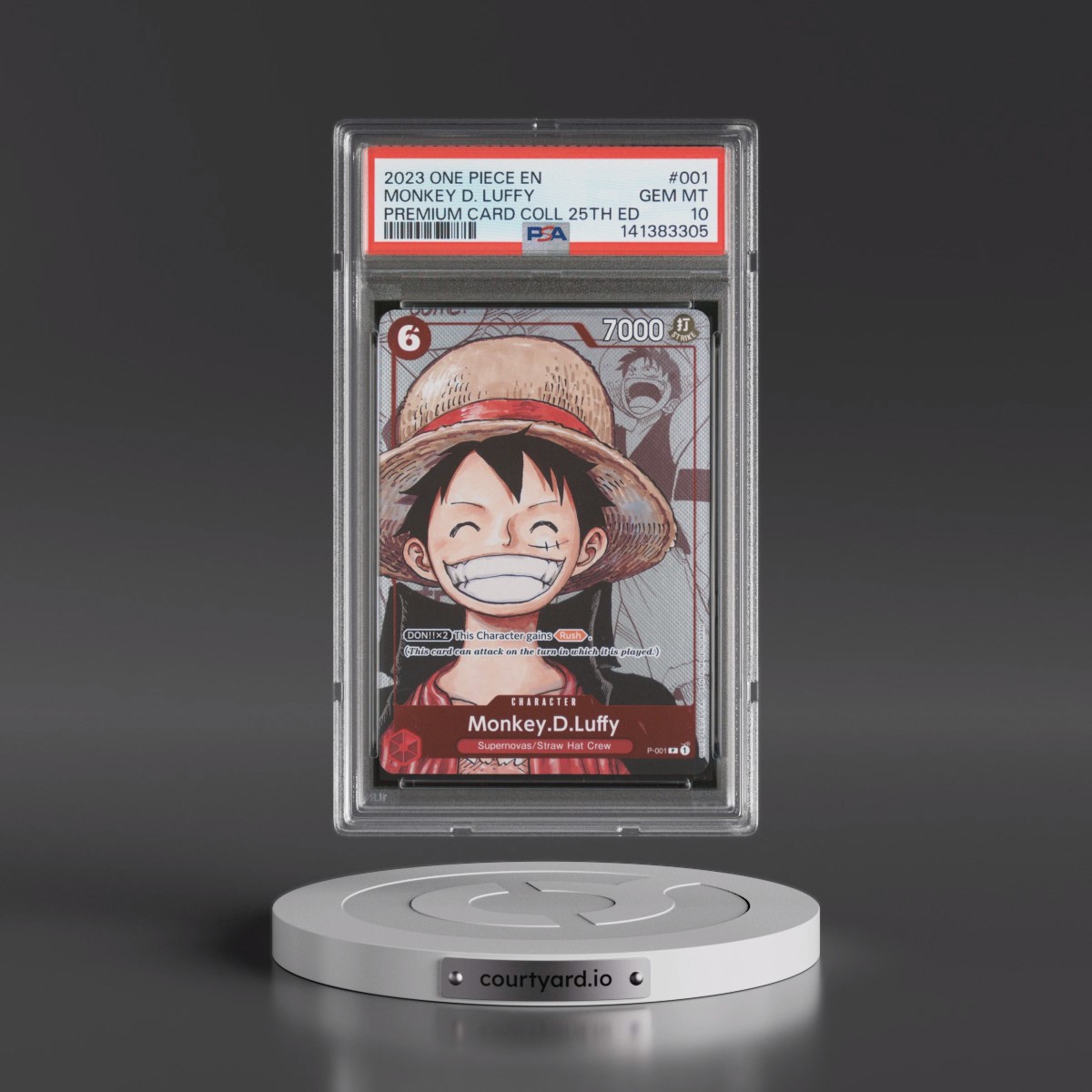 2023 One Piece Premium Bandai Premium Card Collection 25th Edition #001 Monkey D. Luffy (PSA 10 GEM MINT)