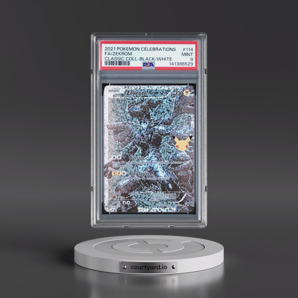 2021 Pokémon Celebrations Classic Collection #114 Zekrom - Full Art (PSA 9 MINT)