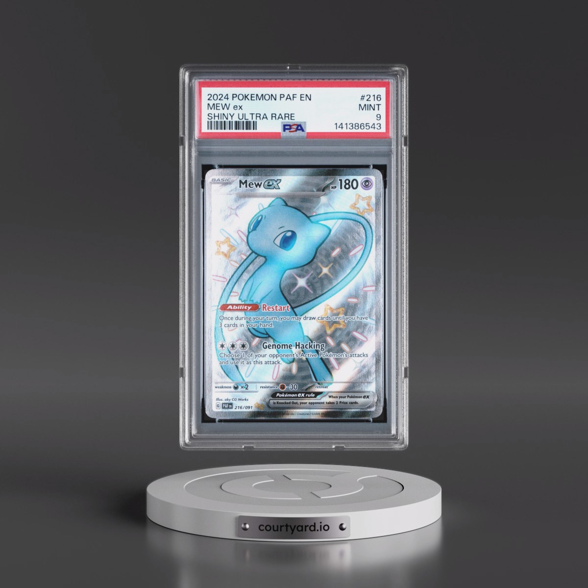 2024 Pokémon Paf EN-Paldean Fates #216 Mew EX - Holo Shiny Ultra Rare (PSA 9 MINT)