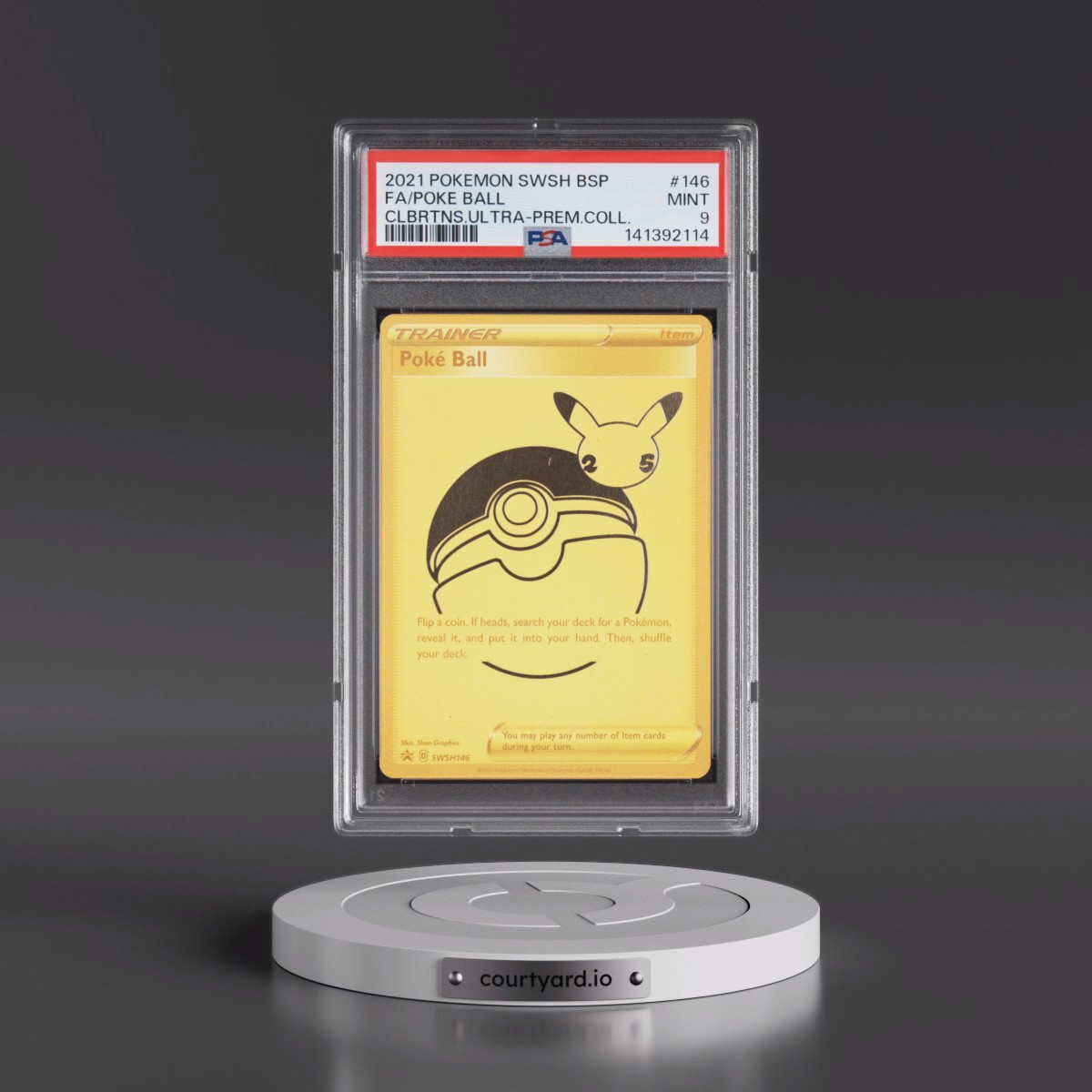 2021 Pokémon Swsh Black Star Promo #146 Poke Ball - Full Art Celebrations Ultra-Premium Collection (PSA 9 MINT)