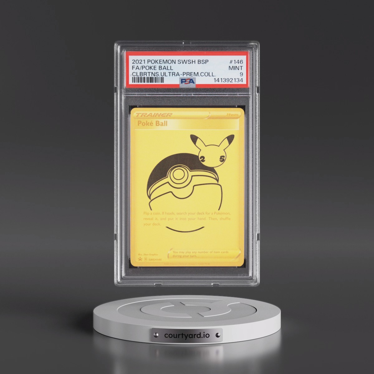 2021 Pokémon Swsh Black Star Promo #146 Poke Ball - Full Art Celebrations Ultra-Premium Collection (PSA 9 MINT)