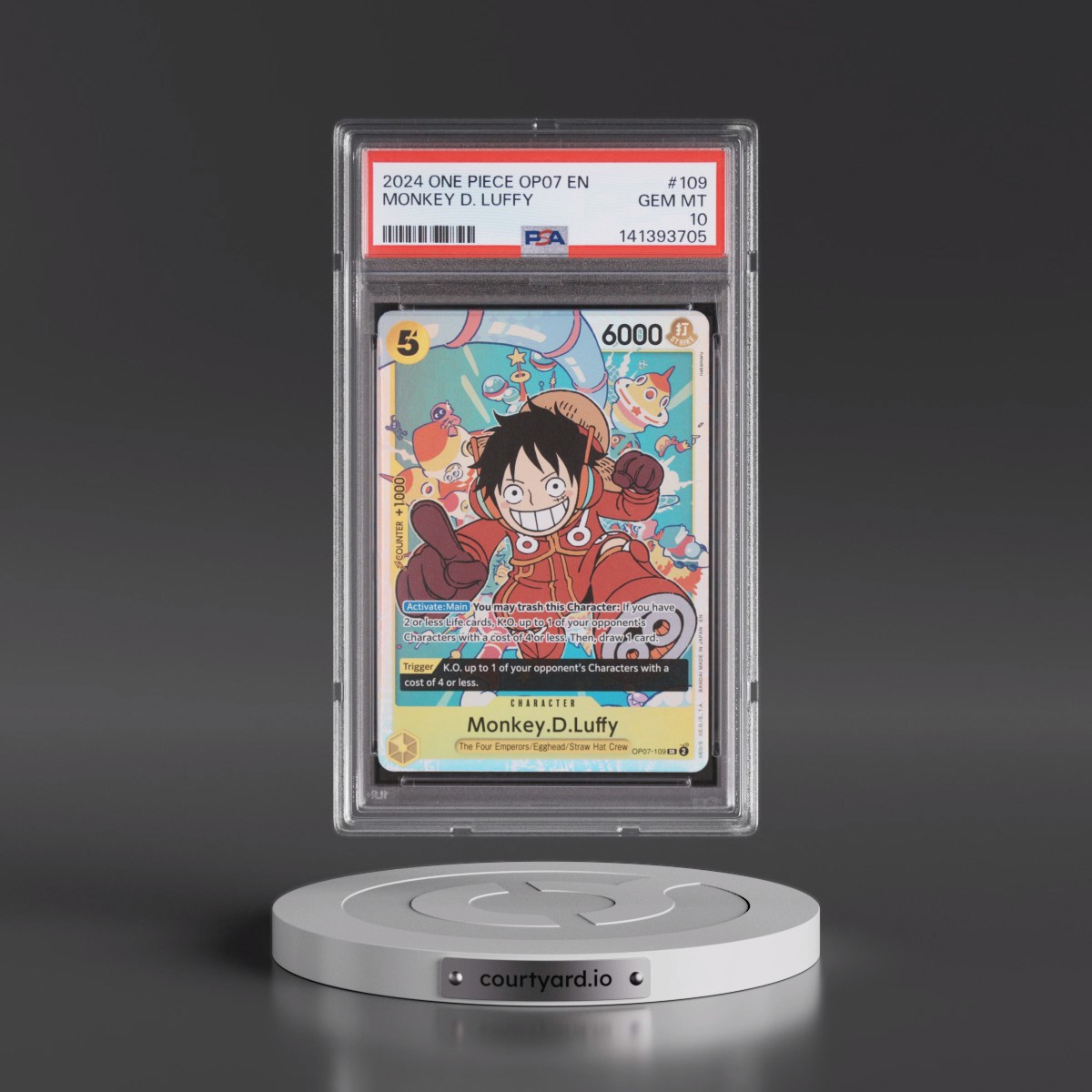 2024 One Piece OP07-500 Years in the Future #109 Monkey D. Luffy (PSA 10 GEM MINT)