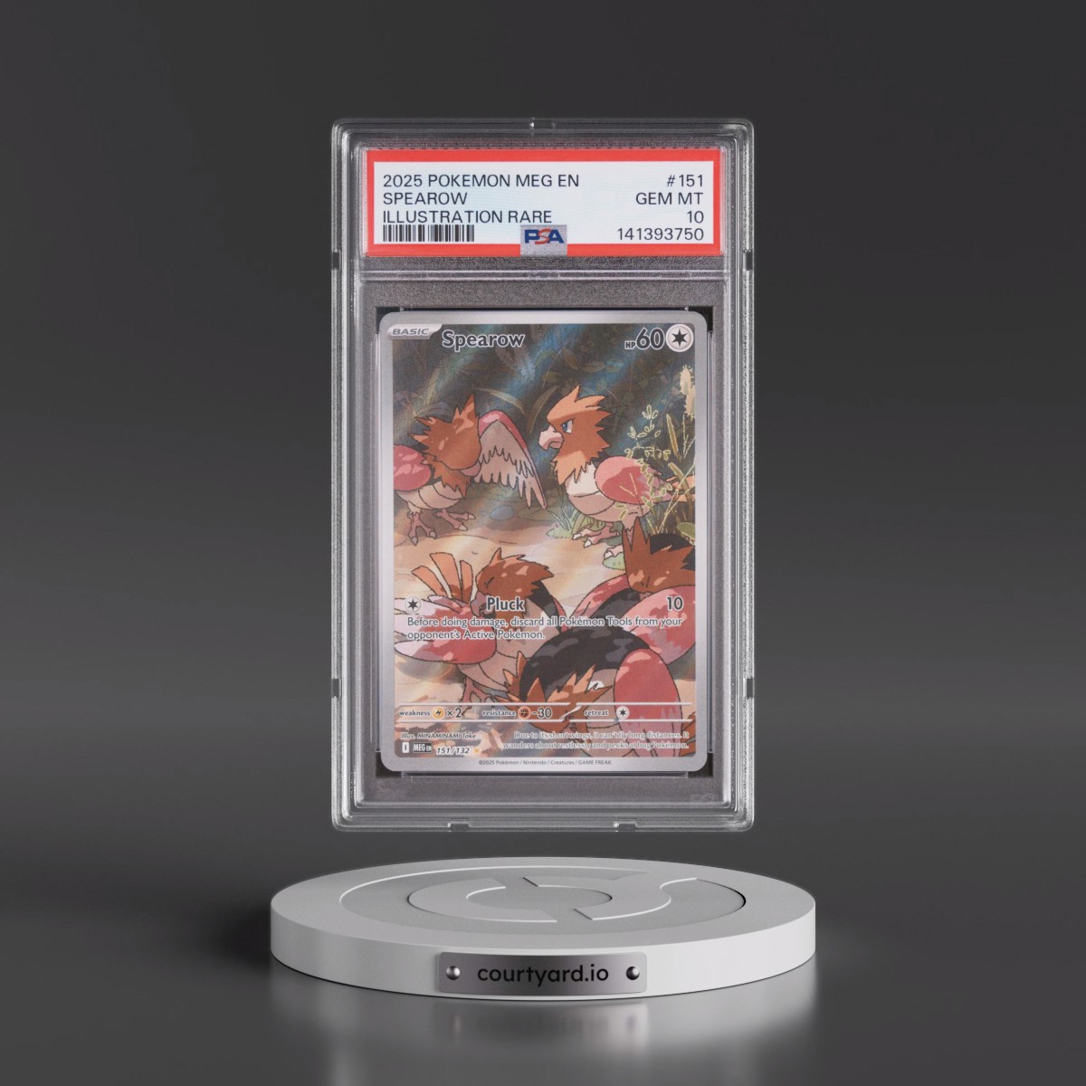 2025 Pokémon Meg EN-Mega Evolution #151 Spearow - Illustration Rare (PSA 10 GEM MINT)
