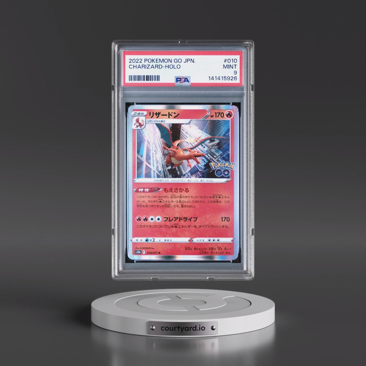2022 Pokémon Go #010 Charizard - Holo (PSA 9 MINT)