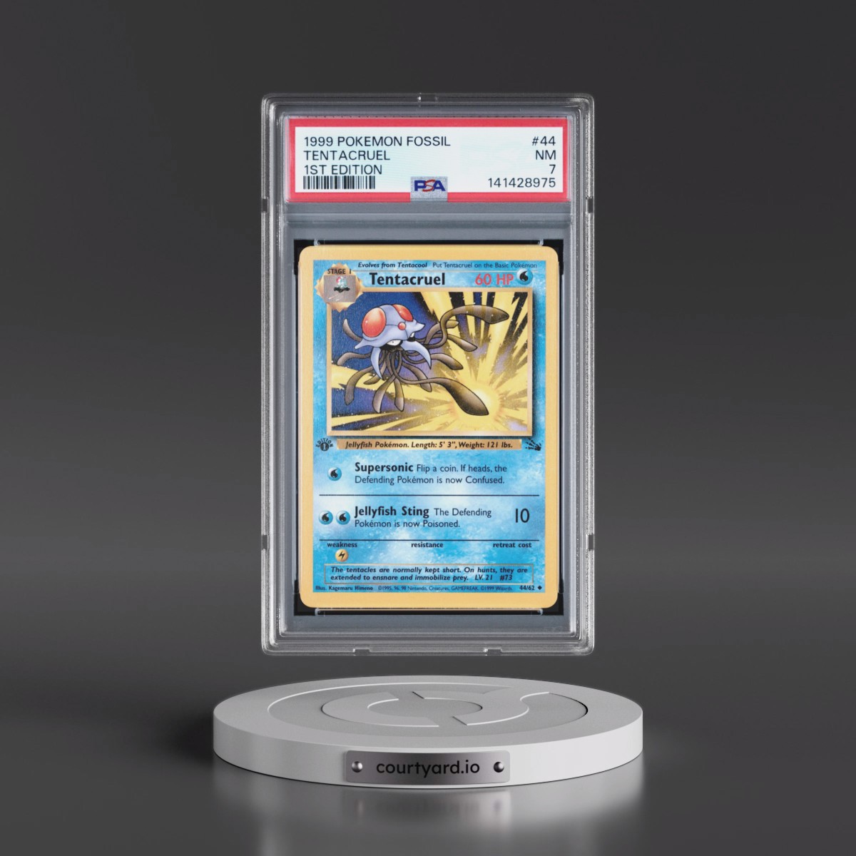 1999 Pokémon Fossil #44 Tentacruel - 1st Edition (PSA 7 NM)