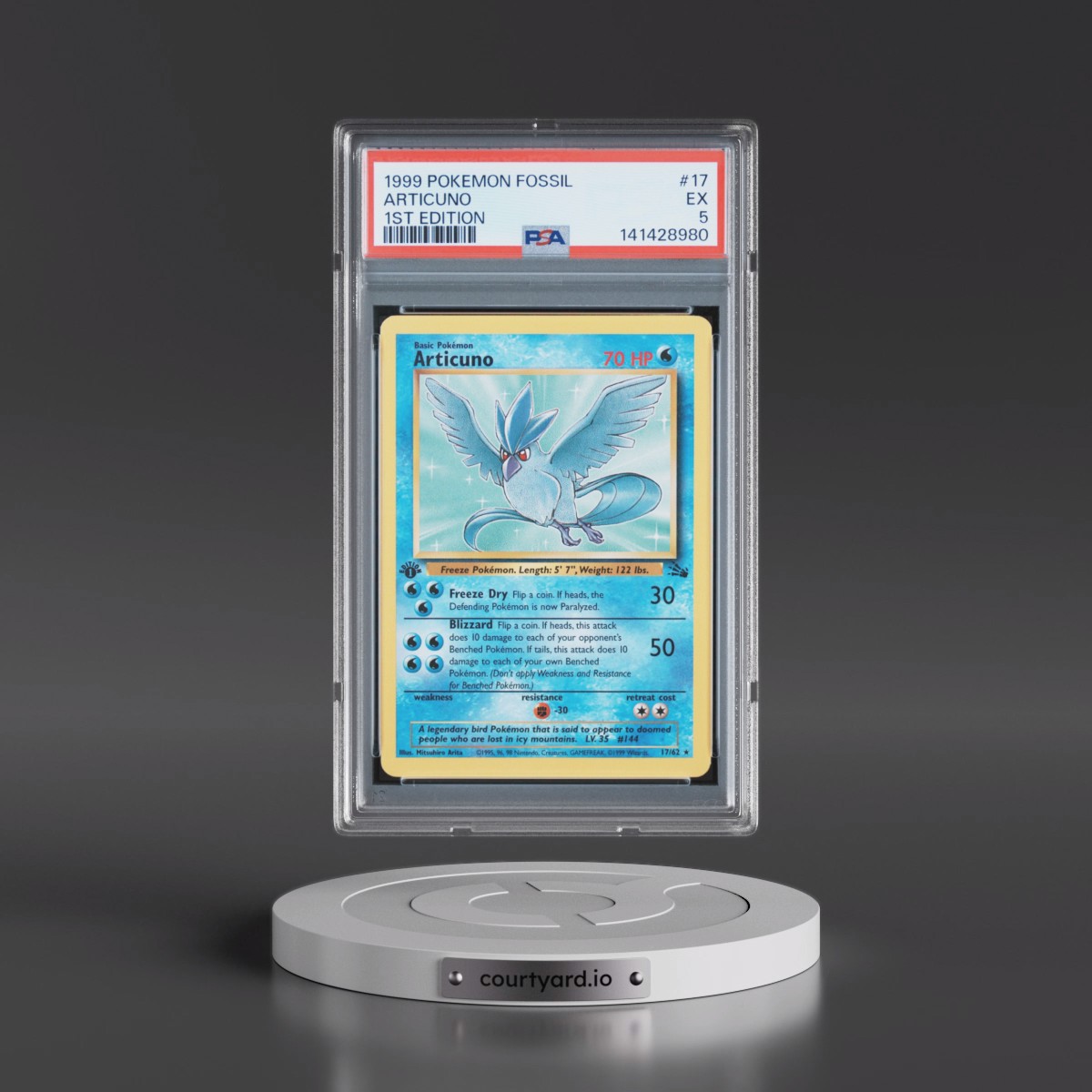 1999 Pokémon Fossil #17 Articuno - 1st Edition (PSA 5 EX)