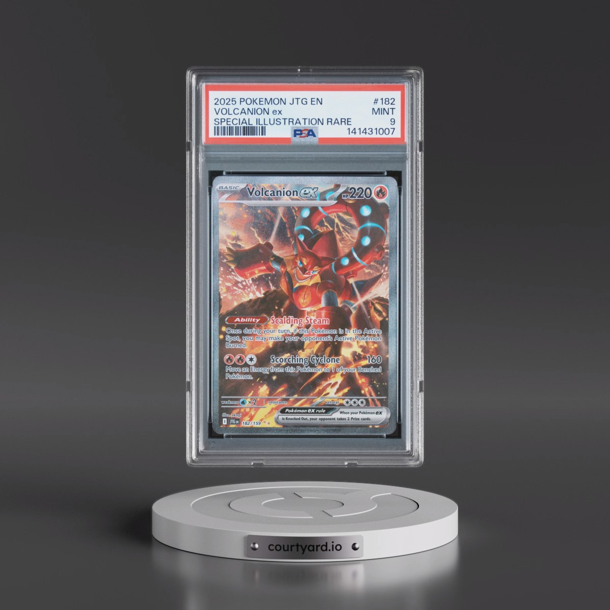 2025 Pokémon Jtg EN-Journey Together #182 Volcanion EX - Holo Special Illustration Rare (PSA 9 MINT)