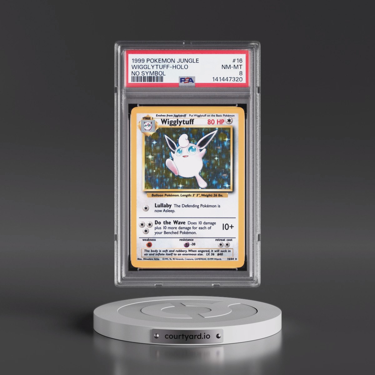 1999 Pokémon Jungle #16 Wigglytuff - Holo No Symbol (PSA 8 NM-MT)