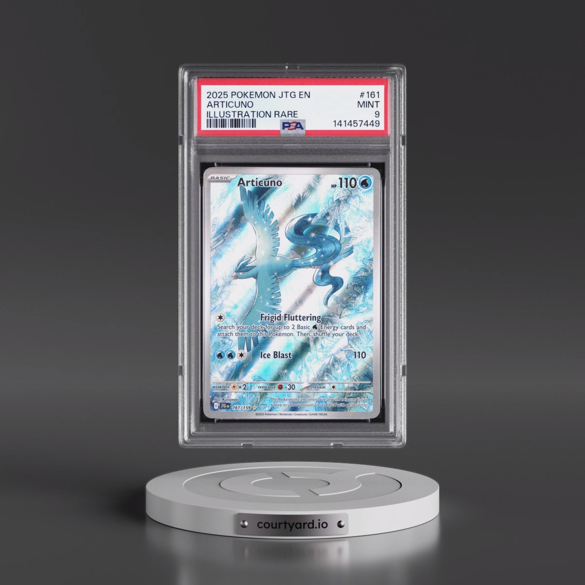 2025 Pokémon Jtg EN-Journey Together #161 Articuno - Illustration Rare (PSA 9 MINT)