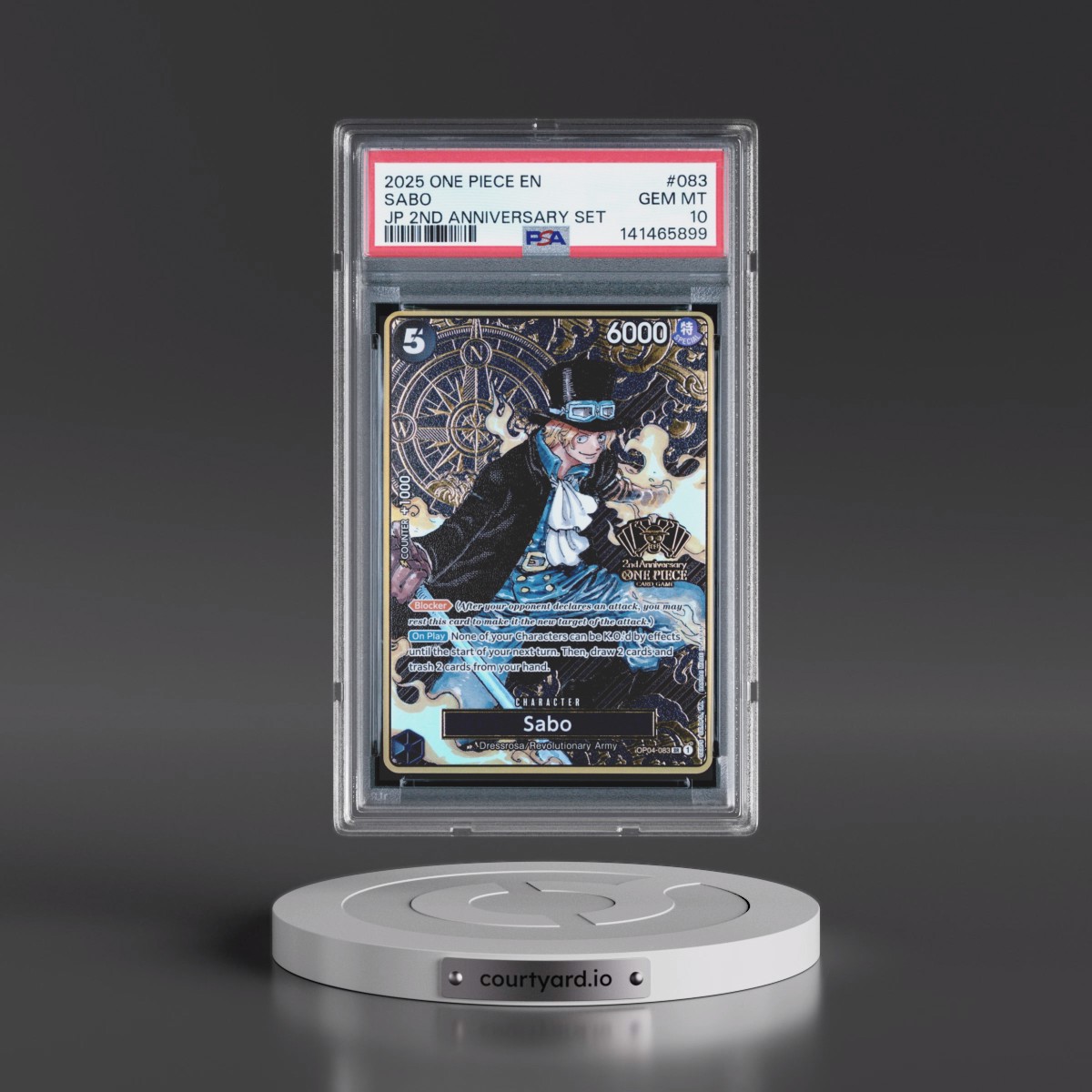 2025 One Piece Japanese 2nd Anniversary Set #083 Sabo (PSA 10 GEM MINT)