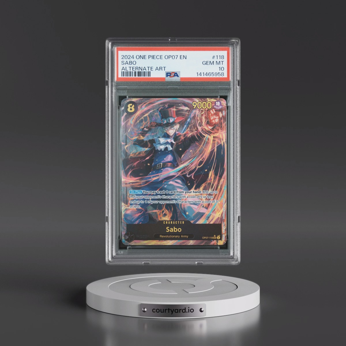 2024 One Piece OP07-500 Years in the Future #118 Sabo - Alternate Art (PSA 10 GEM MINT)