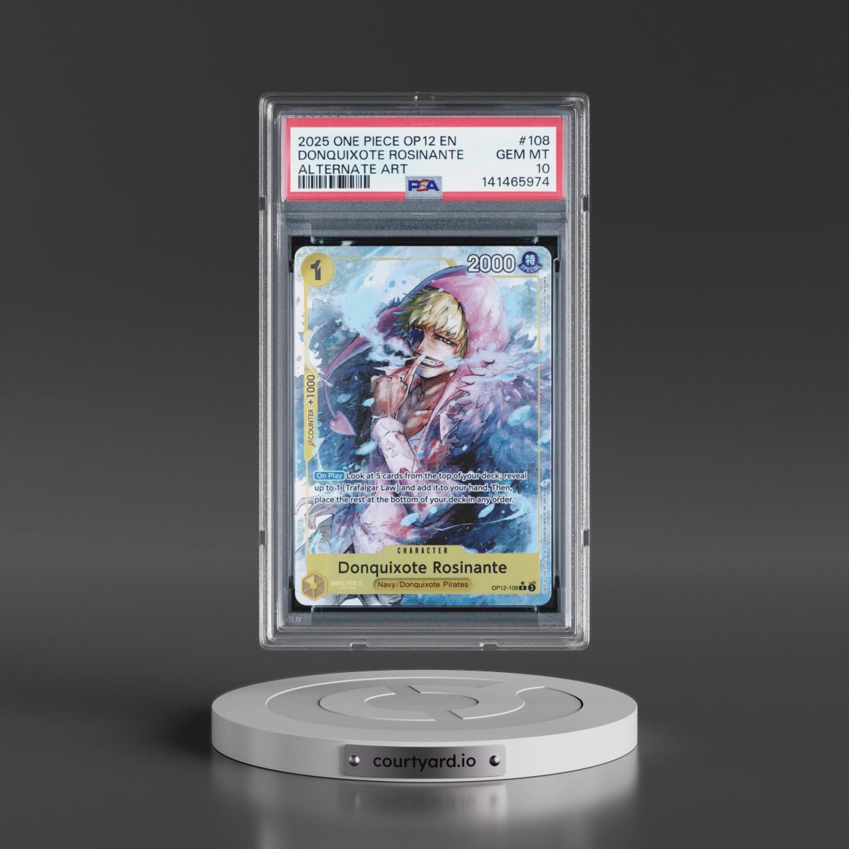 2025 One Piece OP12-Legacy of the Master #108 Donquixote Rosinante - Alternate Art (PSA 10 GEM MINT)