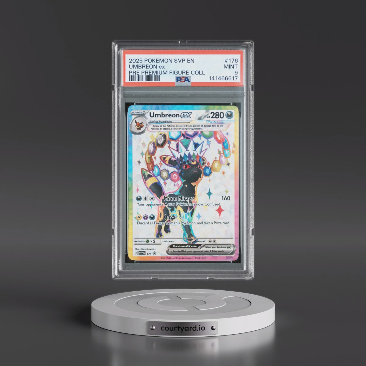 2025 Pokémon Svp EN-SV Black Star Promo #176 Umbreon EX - Holo Prismatic Evolutions Premium Figure Collection (PSA 9 MINT)
