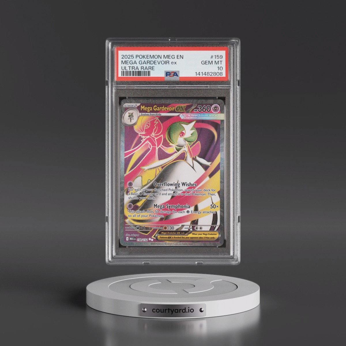 2025 Pokémon Meg EN-Mega Evolution #159 Mega Gardevoir EX - Holo Ultra Rare (PSA 10 GEM MINT)