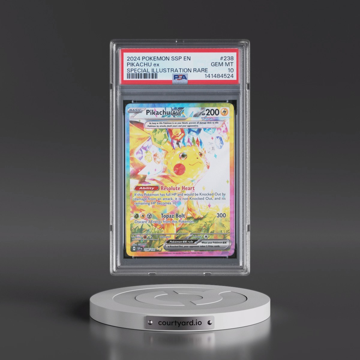 2024 Pokémon Ssp EN-Surging Sparks #238 Pikachu EX - Holo Special Illustration Rare (PSA 10 GEM MINT)