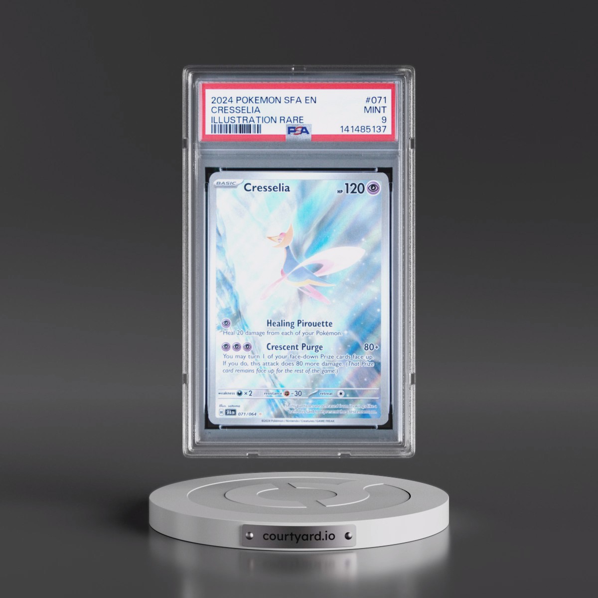 2024 Pokémon Sfa EN-Shrouded Fable #071 Cresselia - Illustration Rare (PSA 9 MINT)