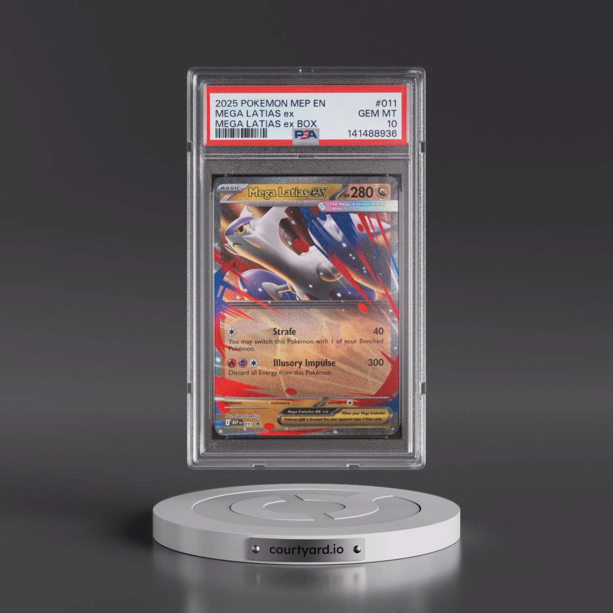 2025 Pokémon Mep EN-Me Black Star Promo #011 Mega Latias EX - Holo Mega Latias EX Box (PSA 10 GEM MINT)