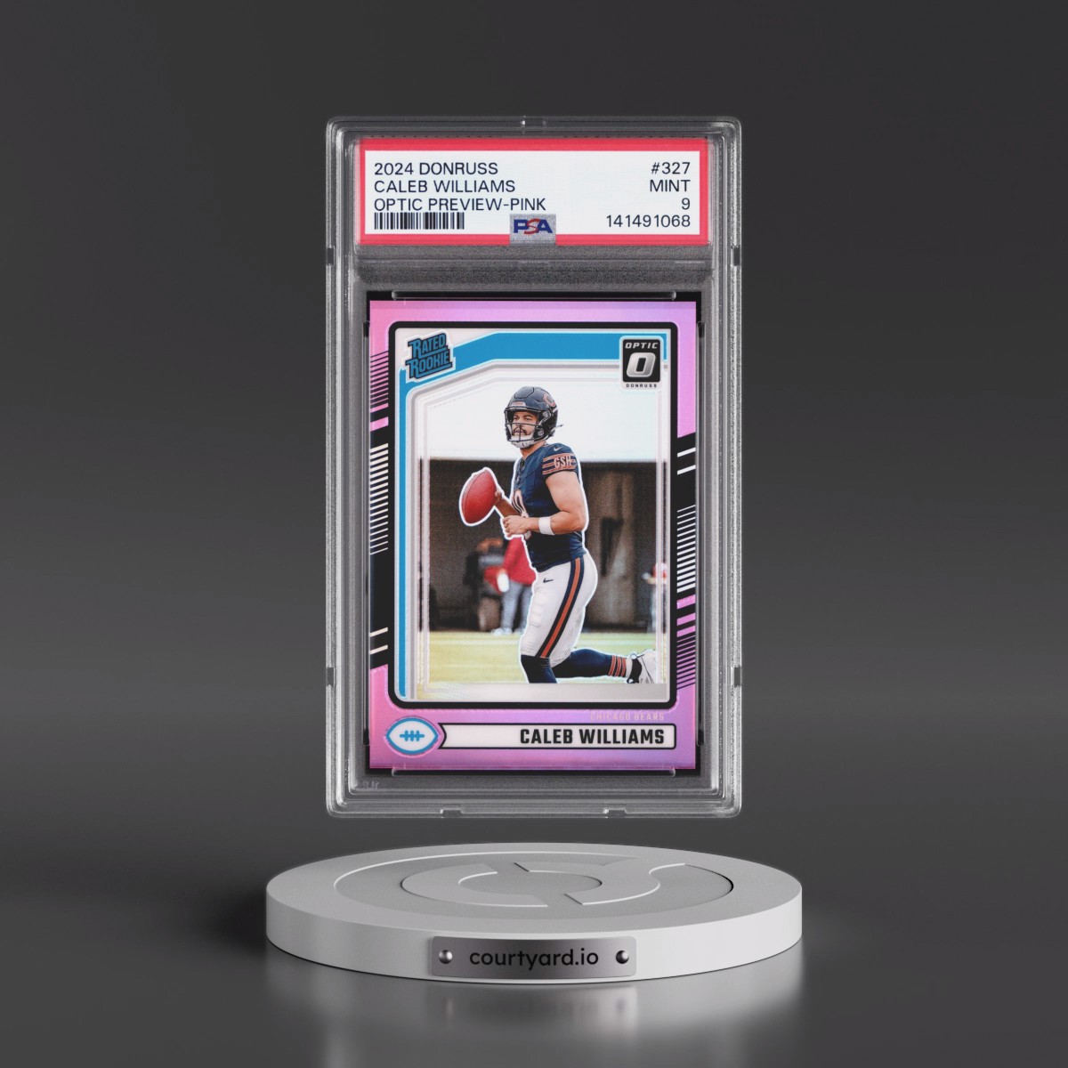 2024 Panini Donruss #327 Caleb Williams - Optic Preview-Pink (PSA 9 MINT)