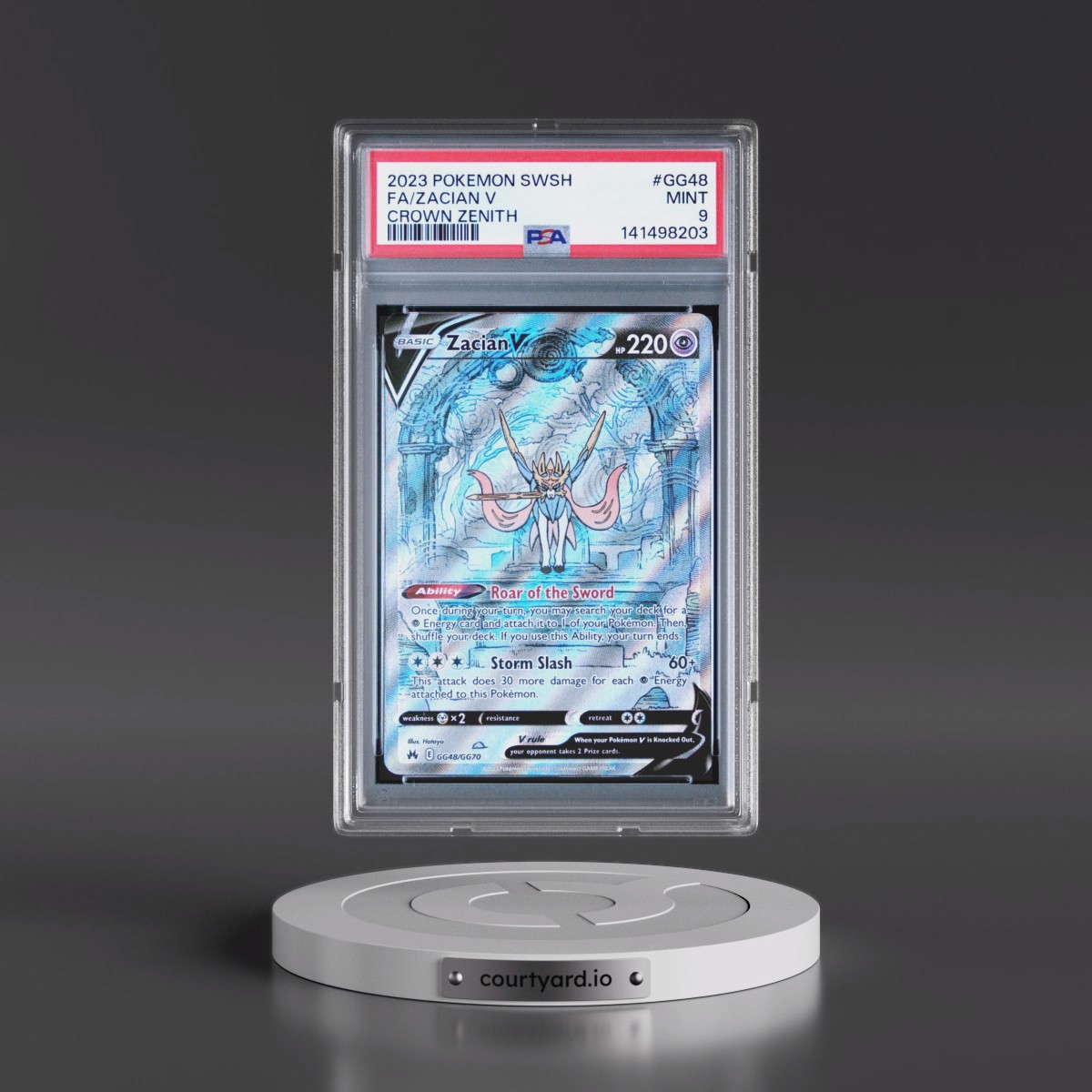 2023 Pokémon Sword and Shield Crown Zenith #GG48 Zacian V - Holo Full Art (PSA 9 MINT)