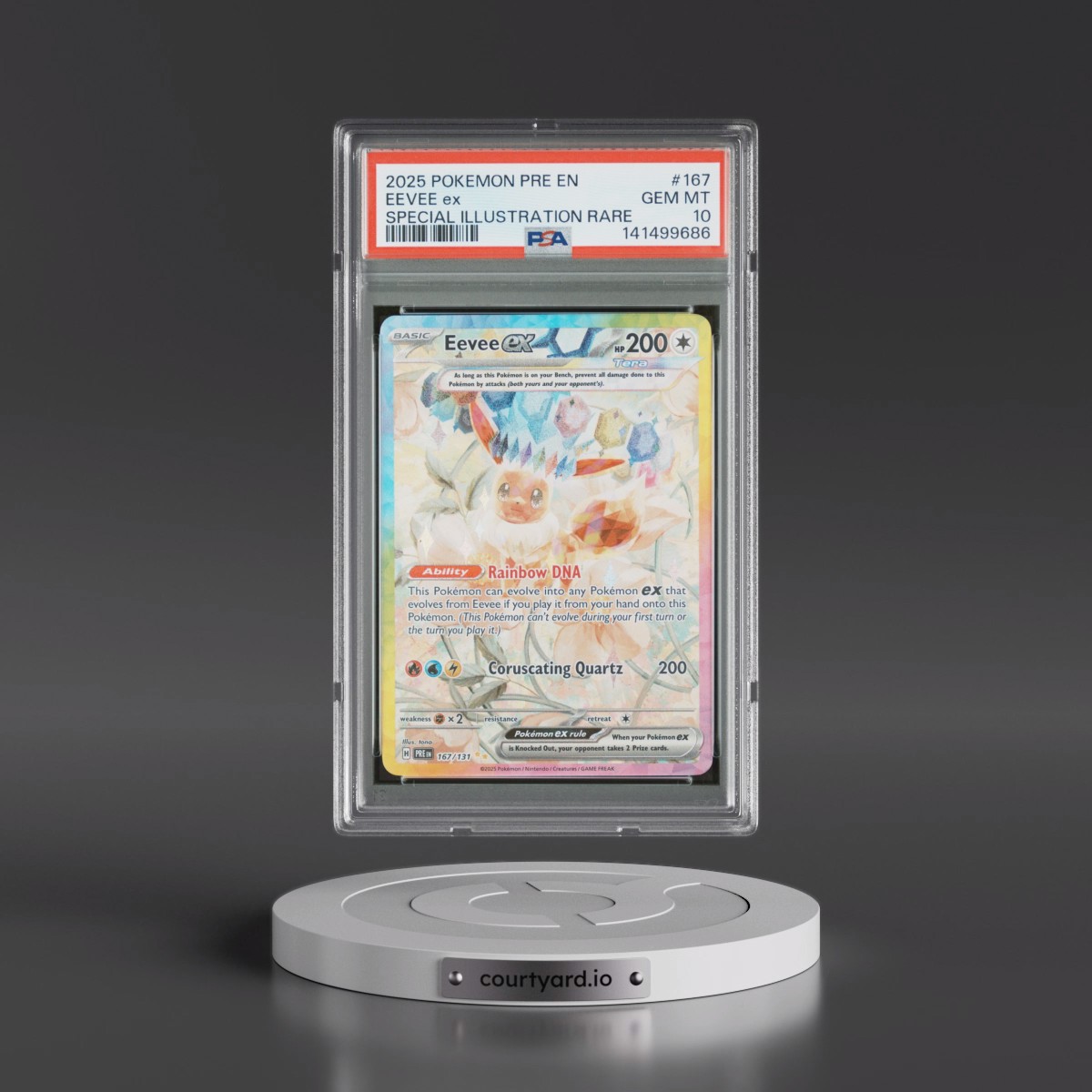 2025 Pokémon Pre EN-Prismatic Evolutions #167 Eevee EX - Holo Special Illustration Rare (PSA 10 GEM MINT)