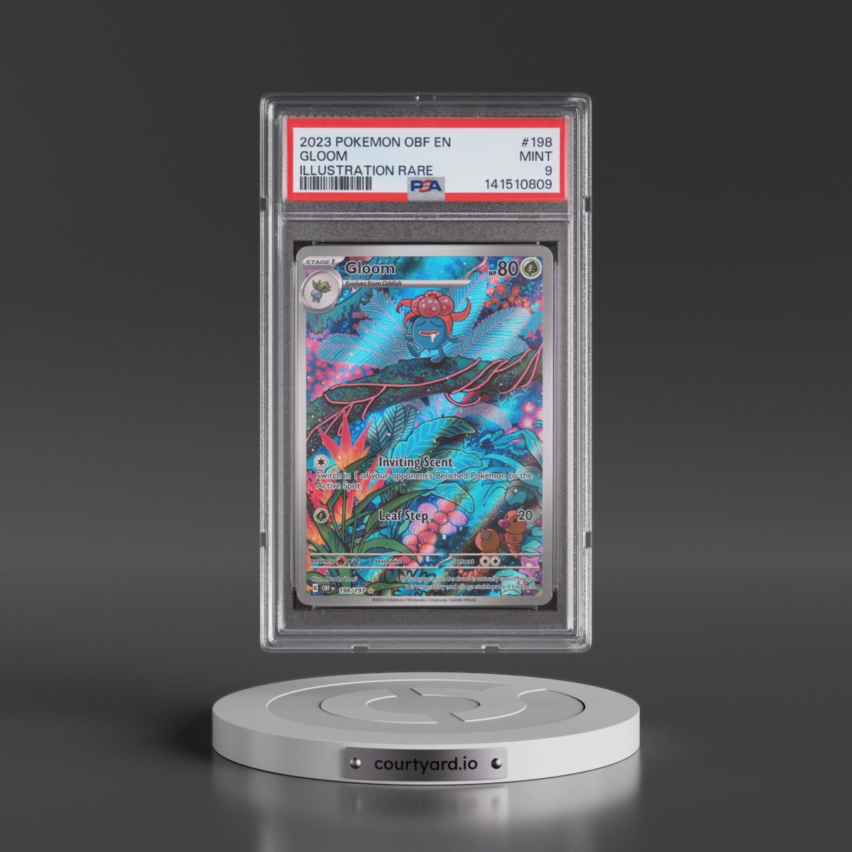 2023 Pokémon Obf EN-Obsidian Flames #198 Gloom - Illustration Rare (PSA 9 MINT)