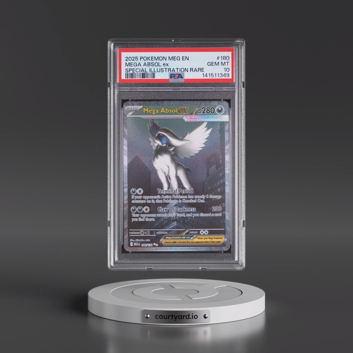 2025 Pokémon Meg EN-Mega Evolution #180 Mega Absol EX - Holo Special Illustration Rare (PSA 10 GEM MINT)