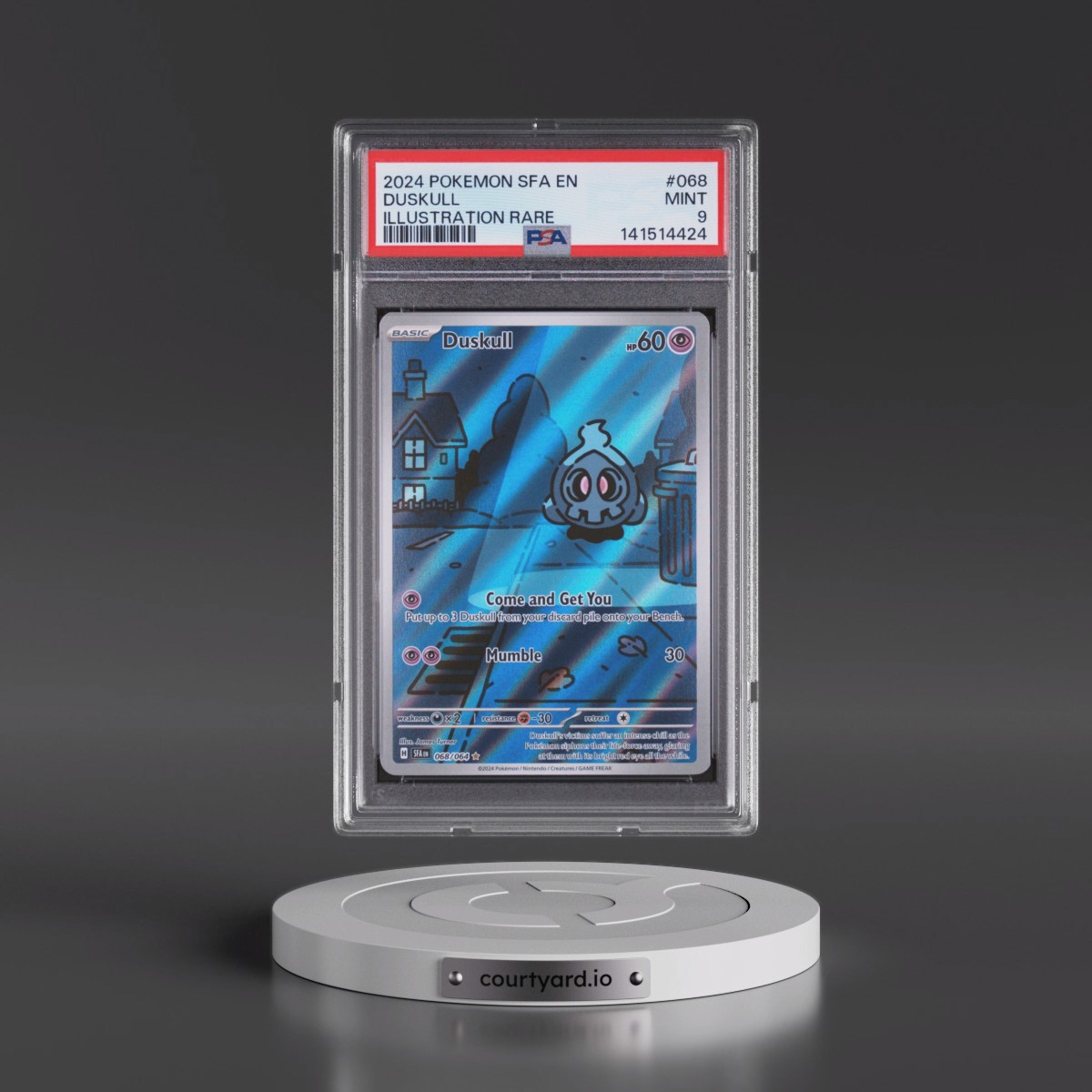 2024 Pokémon Sfa EN-Shrouded Fable #068 Duskull - Illustration Rare (PSA 9 MINT)