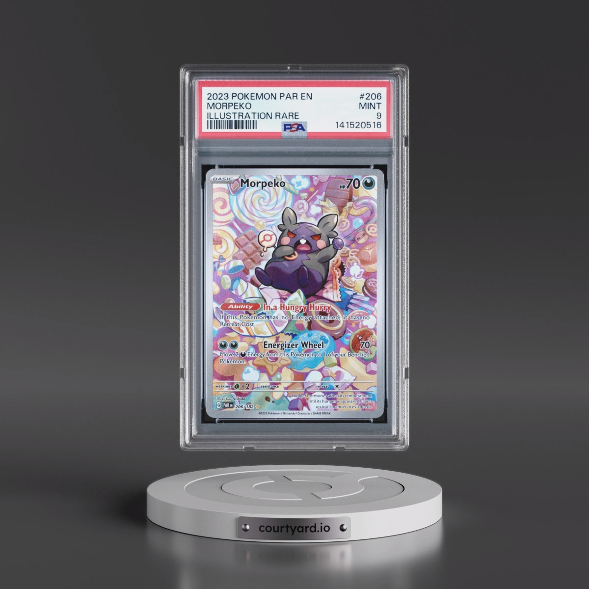 2023 Pokémon Par EN-Paradox Rift #206 Morpeko - Illustration Rare (PSA 9 MINT)