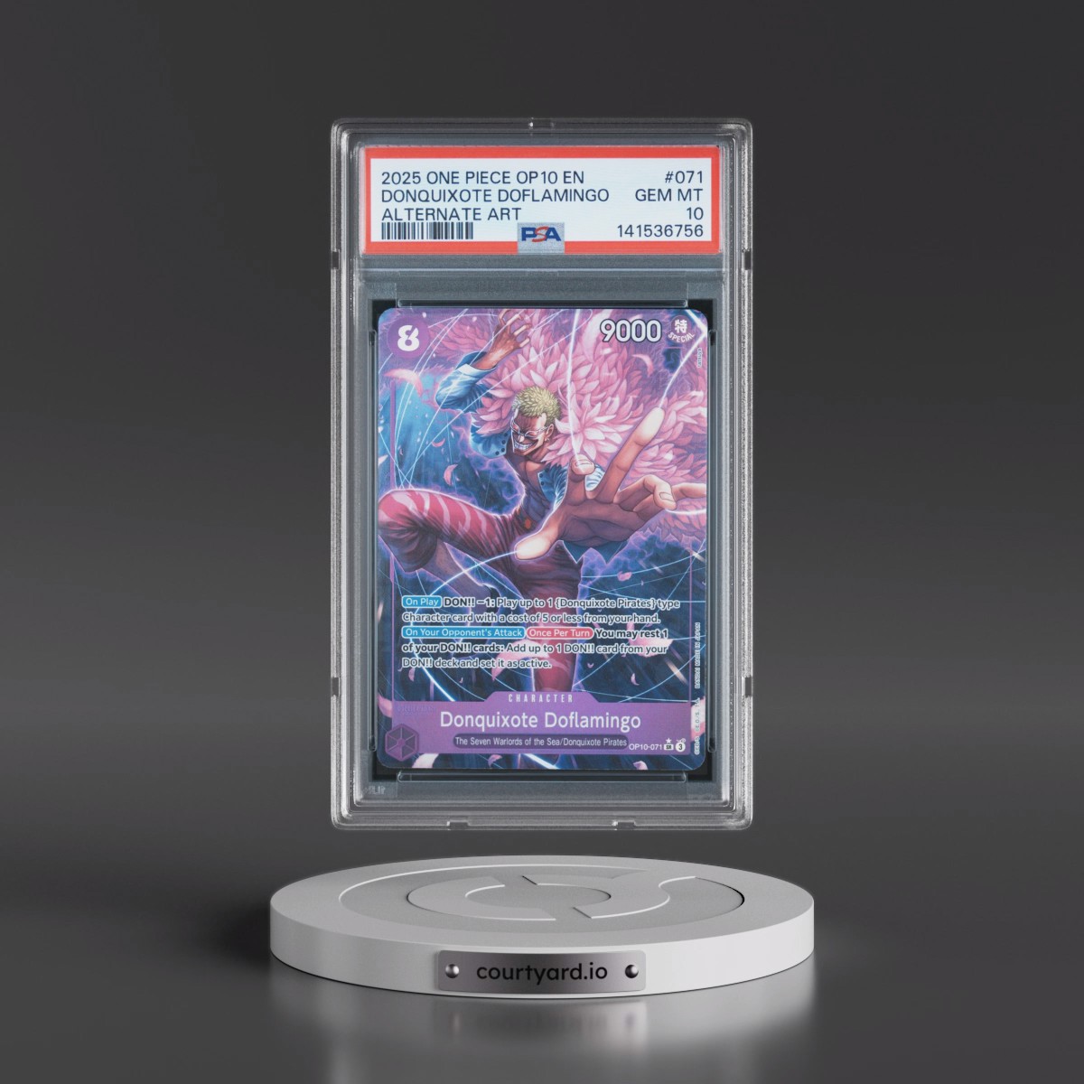 2025 One Piece OP10-Royal Blood #071 Donquixote Doflamingo - Alternate Art (PSA 10 GEM MINT)